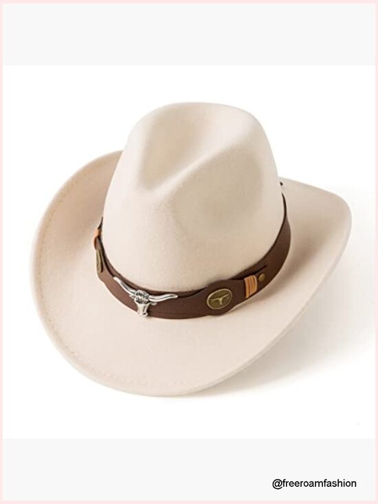 Women\'s Western Cowboy Cowgirl Hat with Adjustable Chin Strap